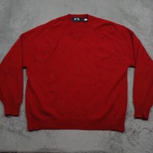 Vintage Woods & Gray Sweater Mens XL Red Cashmere Pullover V Neck
